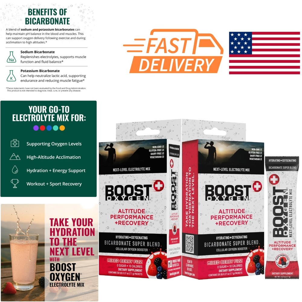 Electrolyte Hydration Packets 12 Pack Mixed Berry Flavor Support Recovery