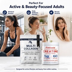 Creatine for Women + Collagen Peptides 5G Each – Muscle, Beauty, Performance 2pc