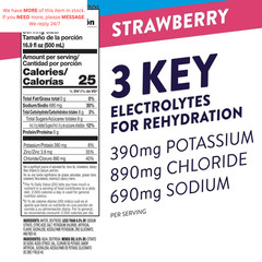 Pedialyte Electrolyte Solution, Strawberry, Hydration 16.9 fl oz (Pack of 12)