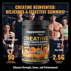 Creatine Monohydrate Gummies, NSF Certified, 5g Dose for Men & Women to Suppo…