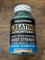 Happyummmm Creatine Monohydrate 5000MG 90 Gummies Blueberry Flavor Exp 10/26
