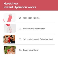 Instant Hydration Electrolyte Powder Sugar Free Raspberry 1220mg 20 Count