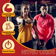 60 Nitric Oxide Booster Supplement w/ L-Arginine Premium Workout Muscle Capsule