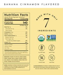 Truvani Organic Banana Cinnamon Protein Powder, 22.19 oz