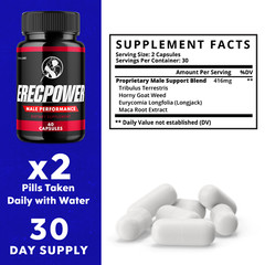 (3 Pack) Erecpower for Men, Erec Power Advance Male Support Pills (180 Capsules)