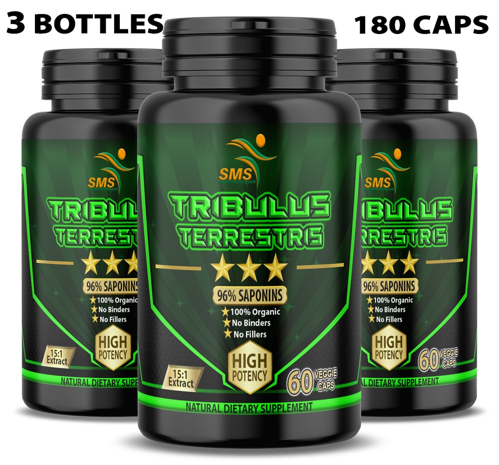 TRIBULUS TERRESTRIS 96% SAPONINS EXTRACT BODY BUILD TESTOSTERON BOOST AID 3X