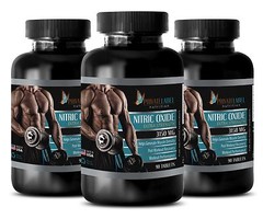 Nitric Oxide 3150mg L-Arginine Powder Muscle Pump Plus 270 Capsules 3 Bottles