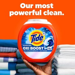 Tide Oxi Boost Power PODS Laundry Detergent Pacs, 57 Count, Set-In Stain Removal