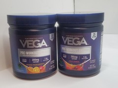 set 2 Vega Pre-Workout – 200mg Caffeine, Energy & Focus, Fruit Punch, 25 Serv