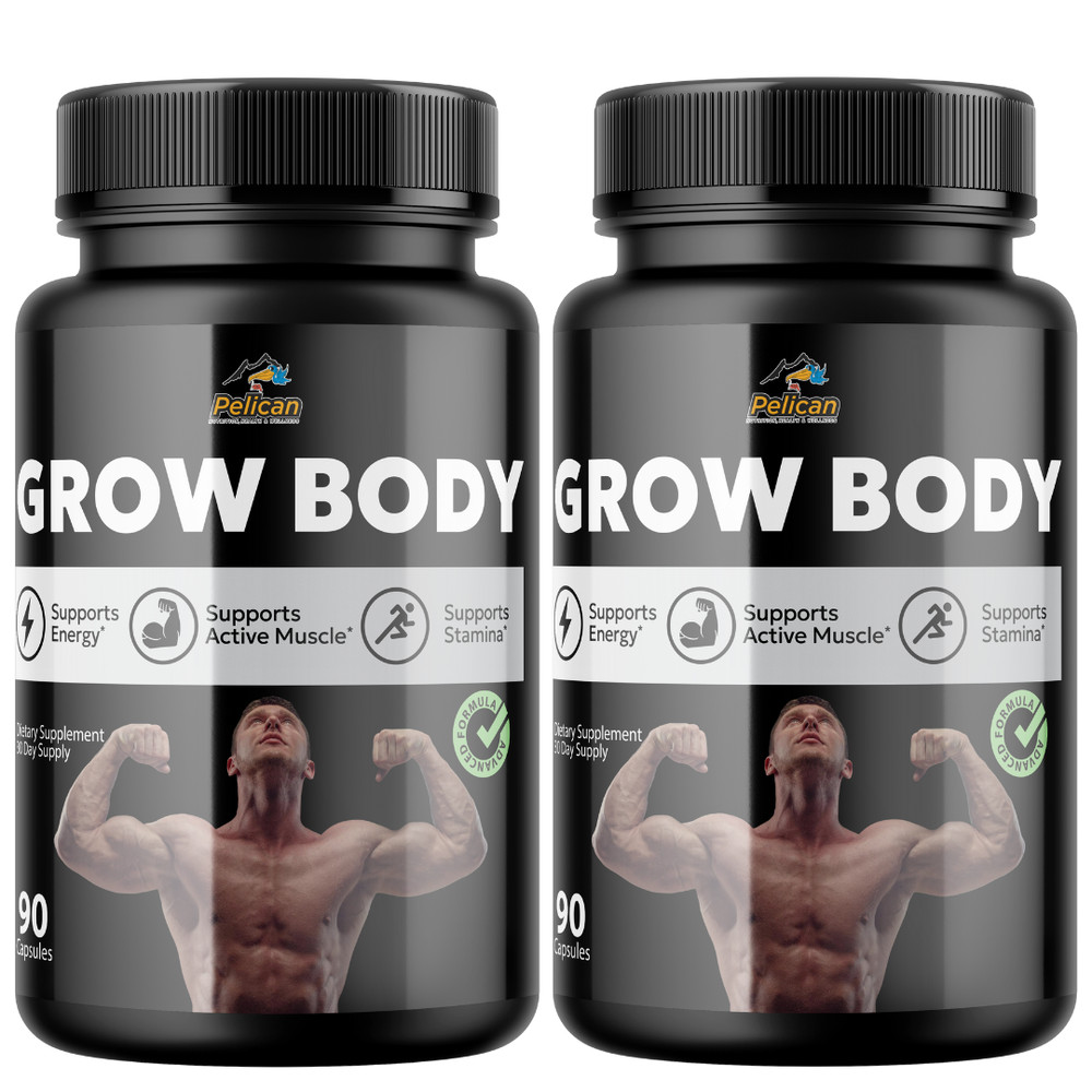 Grow Body- Bodybuilding & Men’s Health Support- 2 Bottles- 180 Capsules