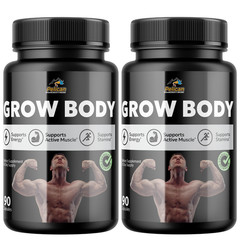 Grow Body- Bodybuilding & Men’s Health Support- 2 Bottles- 180 Capsules