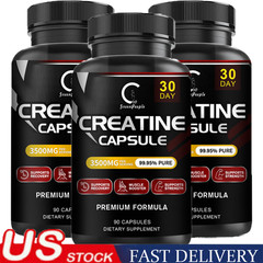 Pure Creatine Monohydrate Capsules – 270 Capsules, 3,500mg per Serving