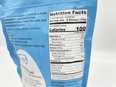 Egg White Protein Powder Pasteurized No Additives, High Protein, 8 oz. Bag