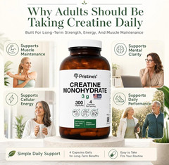 Creatine Monohydrate Capsules for Women & Men – NSF Certified 75 Day Supply 3G C