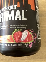 Animal Pre Workout Primal Loaded Powder Dragon Berry 1.05 lb (480 g)