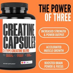 Crazy Muscle Creatine Capsules, 5g of Premium 3X ThreeAtine Pre Workout Bulk …