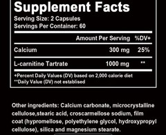 Pure Acetyl L-Carnitine 100g, 1000mg Per Serving, Capsule 2 Daily After Meal