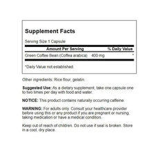 Swanson Full Spectrum Green Coffee Bean 400 Milligrams 60 Capsules