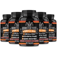 Monster Test Nitric Oxide Supplement Booster, Circulation, Recovery, Energy 6 PK