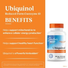 Doctor’s Best Kaneka Ubiquinol 200 mg 30 Count (Pack of 1), No Color