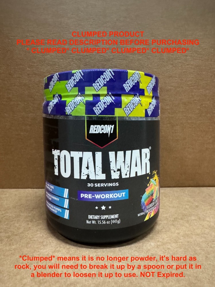 CLUMPED REDCON1 TOTAL WAR Rainbow Candy Pre Workout 30 Serv Free Ship SALE