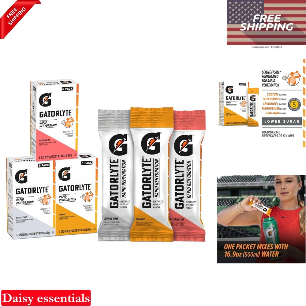 Electrolyte Powder Pack with 5 Electrolytes Lower Sugar 18 Pack, Mixes with W…