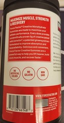 Force Factor Creatine Monohydrate Gummies, Mixed Berry, 150 Count, Exp 08/2027