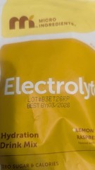 Micro Ingredients Electrolyte Hydration Powder Drink Mix Lemon Raspberry 1 lb
