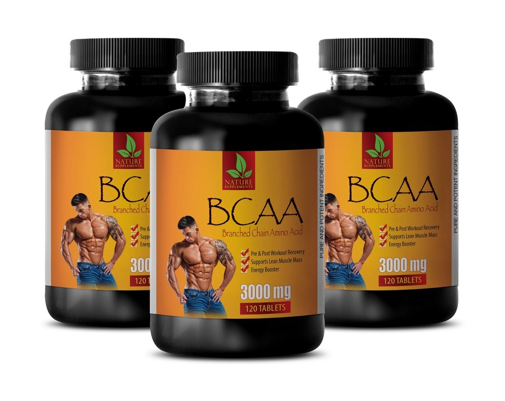 muscle recovery – BCAA 3000mg – muscle growth supplements – 3 Bottles