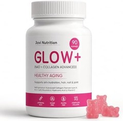 Jovi Glow+ NAD+ & Collagen Gummies, Multi-Type Hydrolyzed Collagen Peptides, Res