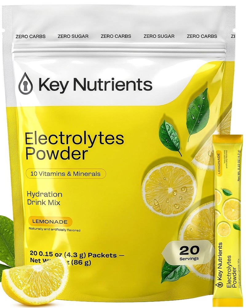 Selenium Electrolytes Powder Packets – Multivitamin Lemonade 20 Pack Hydratio…