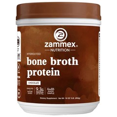 Zammex Bone Broth Protein Powder, Pure Grass Fed Beef, 1 Pound (Pack of 1)