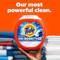Tide Oxi Boost Power PODS Laundry Detergent Pacs, 57 Count, Set-In Stain Removal