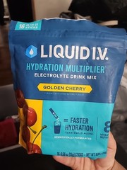 Liquid IV Hydration Multiplier Electrolyte Drink Mix Golden Cherry 16 Sticks