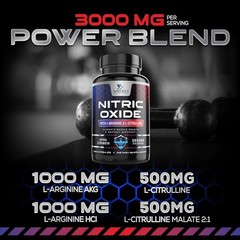Nitric Oxide Booster Supplement w/ L-Arginine 2010mg Highest Potency Muscle Pump