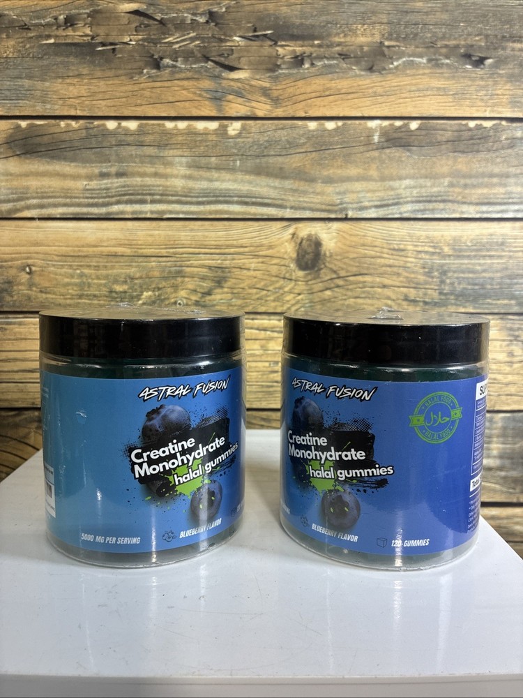 Creatine Monohydrate Gummies – 120 Count, 5000mg, Blueberry Flavor, LOT OF 2😳