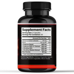 L-Arginine Capsules for Men Enhancement Pills for Men, Libido, Performance 60C
