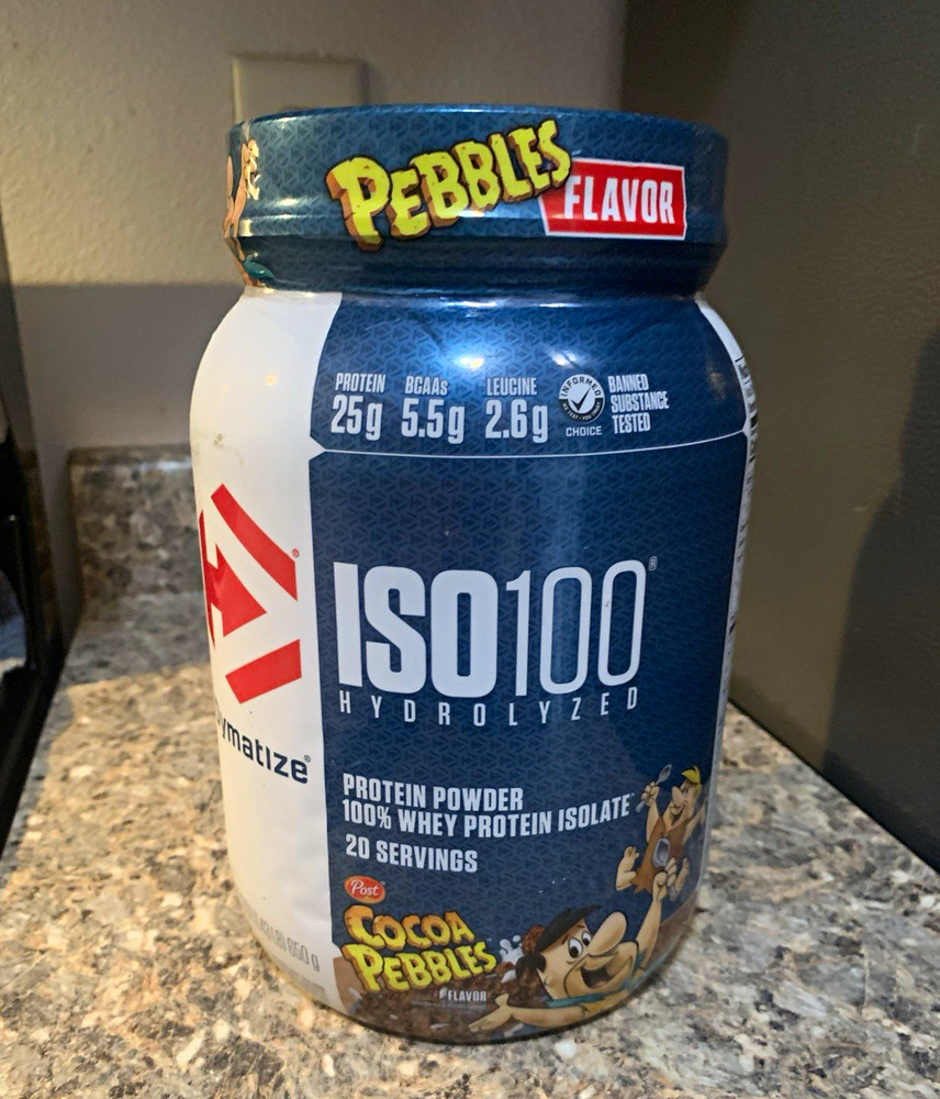 Dymatize ISO100 Hydrolyzed Whey Protein Isolate Powder, Cocoa Pebbles, 20 Serv