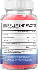 MEENCCD L-Theanine Gummies 400mg, Sugar-Free L-Theanine Supplement for Focus