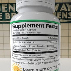 Dr. Danielle Alpha-Lipoic Acid, Neuropathy, Blood Sugar, Vegan, 120 Caps