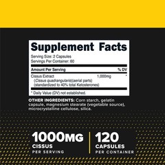 Primaforce Cissus Quadrangularis Extract, 120 120 Count (Pack of 1), Brown