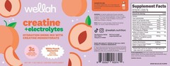 Wellah Creatine + Hydration Powder (White Peach Nectarine) 30 Servings