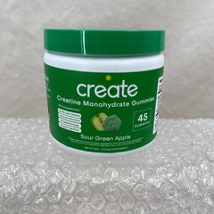 Create Creatine Monohydrate Gummies Sour Green Apple 45 Count NEW