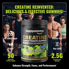 Creatine Monohydrate Gummies, NSF Certified, 5g Dose for Men & Women to Suppo…