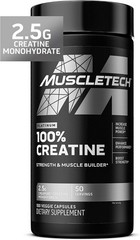 Platinum Creapure Creatine Monohydrate Capsules – 100 Veggie Pills for Strength