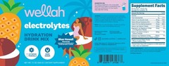 Wellah Electrolytes Powder (Blue Hawaii) 50 Servings – Hydration Drink Mix