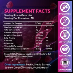 AEQNJV Creatine Gummies Monohydrate Complex 9000MG, Pre-Workout for Men Wome…