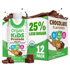Orgain Organic Kids 8.25 Fl Oz (Pack of 12), Grass Fed Shakes