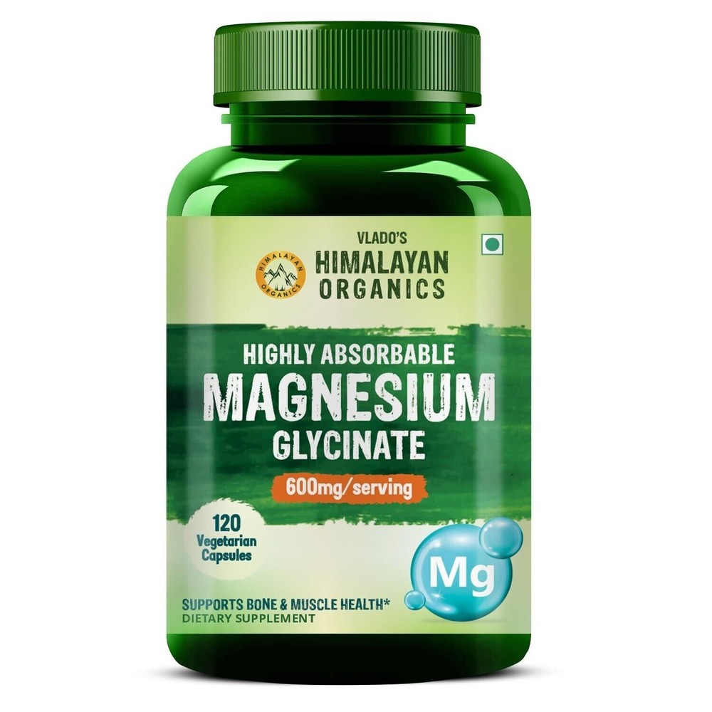 Himalaya Organics Highly Absorbable Magnesium Glycinate Support Overall 120 cap