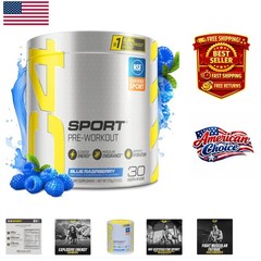 Blue Raspberry Pre Workout Powder with Beta-Alanine – 30 Servings for Endurance